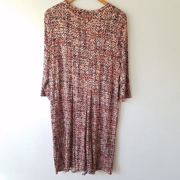 J.Jill Jersey Knit Pleated Multi Color Print Dress Size Large - Picture 7 of 13